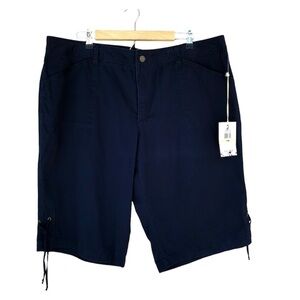 Caribbean Joe Cotton Navy Blue Women’s Bermuda Shorts 18 W